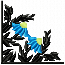 Floral Filigree Corners Embroidery Design 11